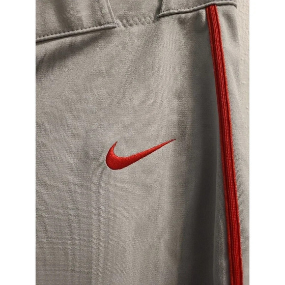 Nike Men's Vapor Baseball Knicker Pants Sz Small Gray Red Piped BQ6437-056 New - Picture 3 of 12